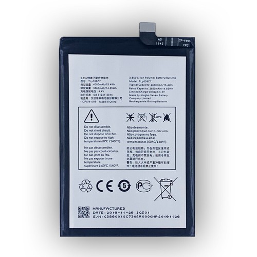 Batterie Li-ion de remplacement interne pour Alcatel 3X 5v 5060D TLP038C7 4000mAh Neuf - Photo 2 sur 5