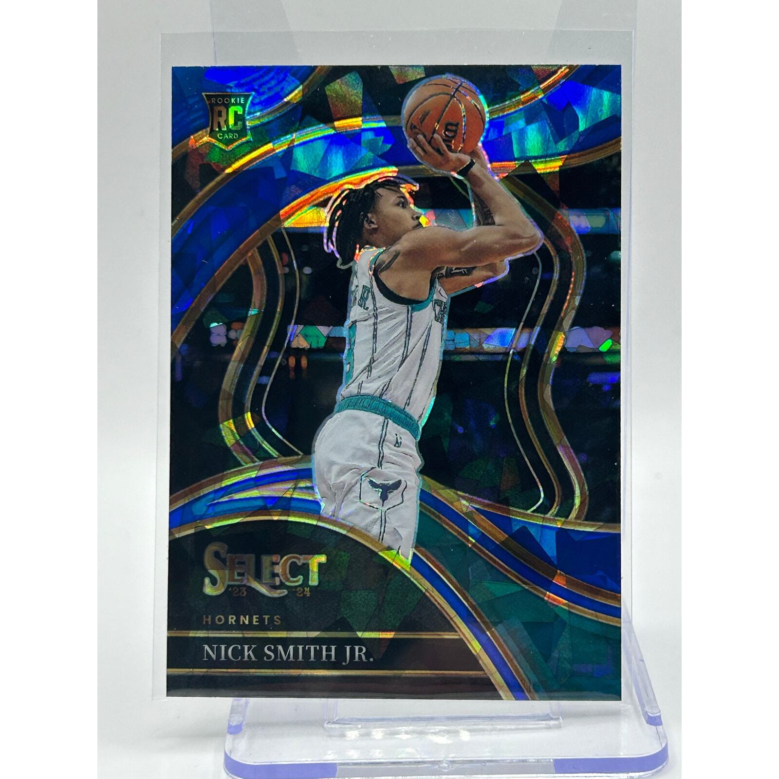 2023-24 Panini Select Nick Smith Jr. Rookie Courtside Blue Cracked Ice Prizm