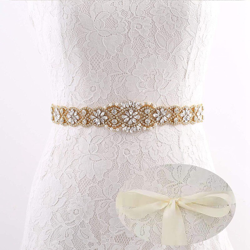 Wedding Belts with Rhinestone Beads Sash Bridal Belt for  display picture 3