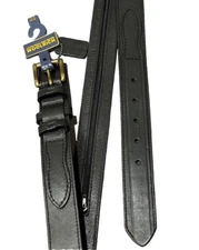 Ranger Belt WOOLRICH VTG NOS Black Italian Full Grain Leather 44 Hidden Pocket