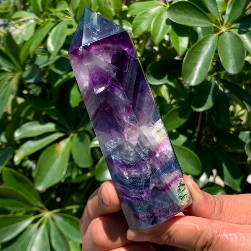 295g Natürliche Farbe Fluorit Kristall Obelisk Kristallstab Heilstab - Bild 6 von 13