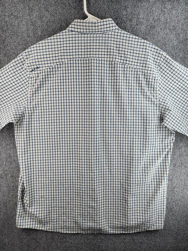 Orvis Seersucker Fishing Shirt Double Pockets Blue Check Polyester Nylon Soft XL - Picture 18 of 22