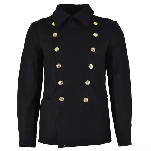 Soviet Russian Army Jacket Military Officer uniform Black Navy Short Coat image 2