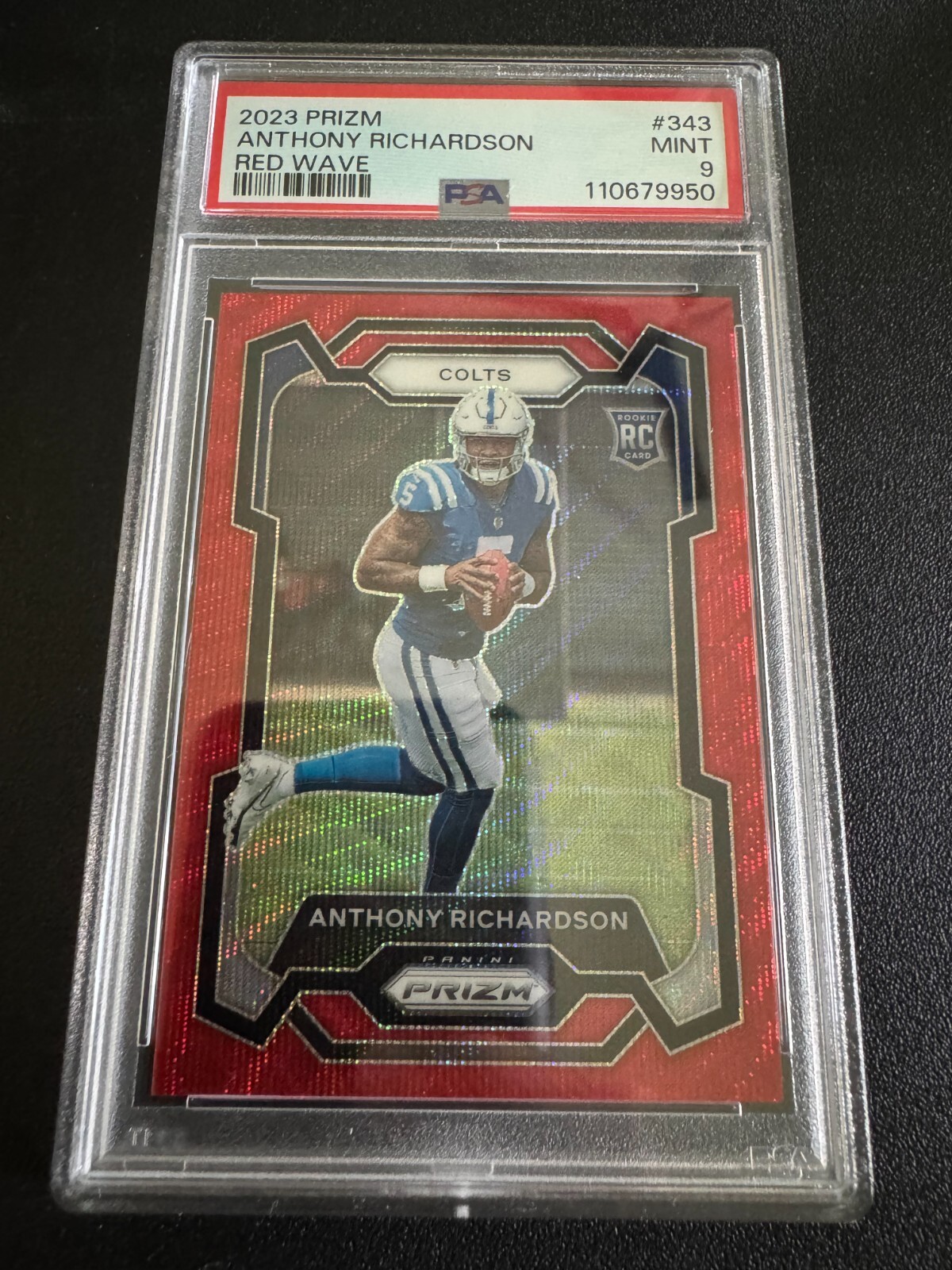 Anthony Richardson 2023 Prizm Red Wave Prizms Rookie #343 #112/149 PSA 9 Colts