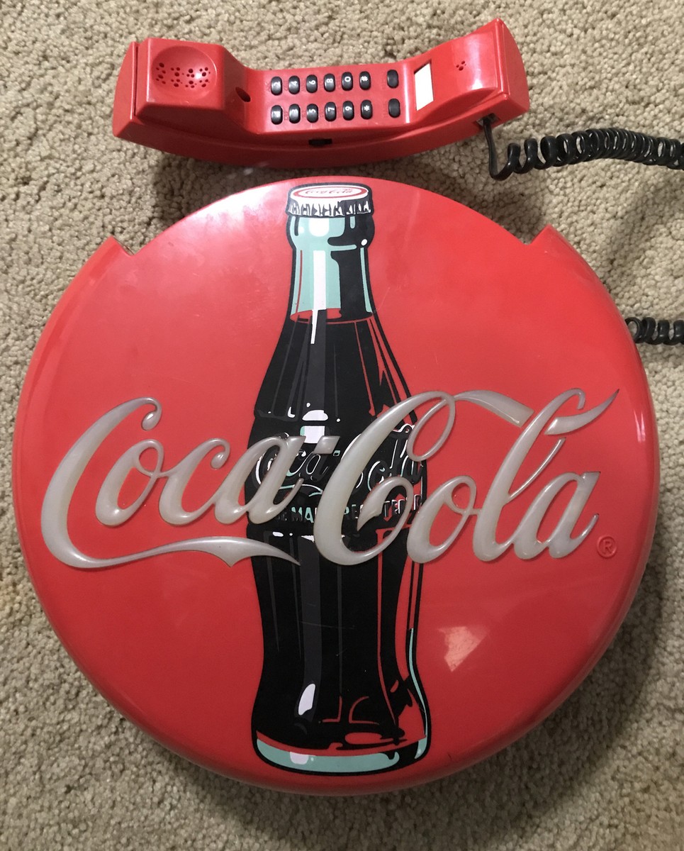 Vintage Coca Cola Telephone Round Disc Blinking Landline Telephone