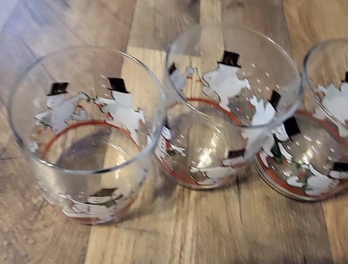 Vintage 3er Set LIBBEY TANZENDER SCHNEEMANN GLÄSER 4" Becher Glas - Bild 3 von 6