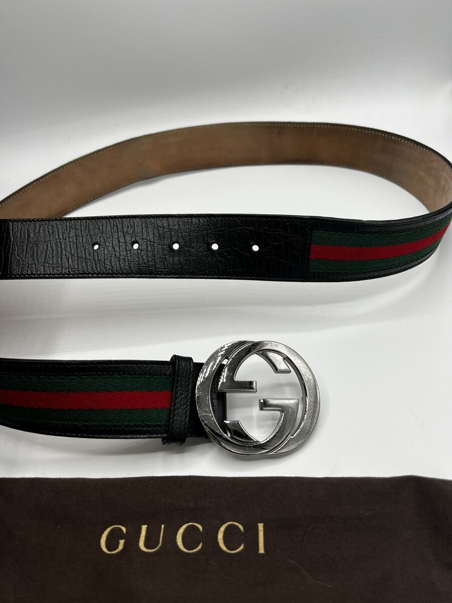 Gold Buckle Gucci Belt Red/green Stripe 