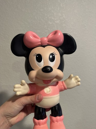 Disney Baby Minnie Mouse 11" Rubber Squeeze Toy Made in Mexico Vintage Doll - Picture 10 of 11