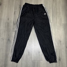 Adidas Pants XL Black Nylon Vintage Lined Jogger Y2K 2000