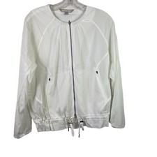 Athleta Avenue White Crepe Lightweight Full Zip