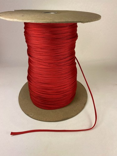 ~Carrete de 1000 pies de 3/16 pulgadas de ancho ROJO trenzado nylon ltweight cable plano núcleo hueco - Imagen 1 de 3
