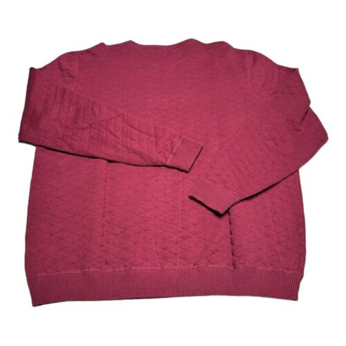 Holderness & Bourne Ward Sweater Mens XL Claret Textured Diamond Jacquard Knit - Picture 2 of 8
