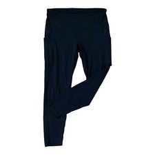 Prana Womens Athletic Leggings Sz 1X Solid Black Pull On Pockets Ankle