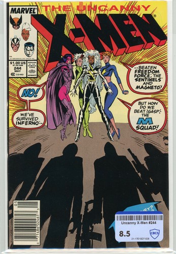 The Uncanny X-Men #244 (1989) | RAW 8.5 VF+ | NEWSSTAND | 1st Jubilee Appearance
