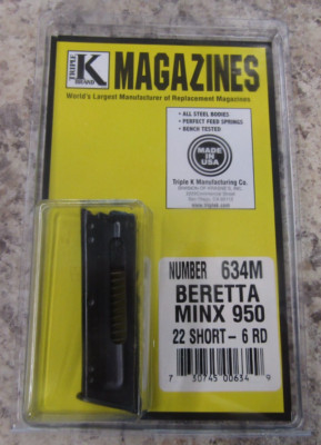 Beretta Minx Model 950 .22 22 Short Magazine Clip Triple K 634M USA MADE - NEW
