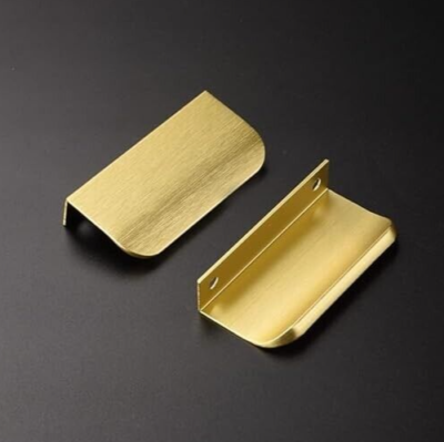 #ad Satanga 10 Pack 2 1 2#x27;#x27; Inch Hole Center Brushed Brass Flat Cabinet Pulls Edge $39.97