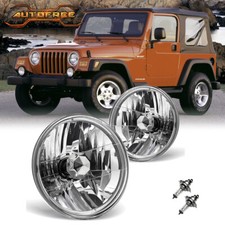 2pcs 7 Round Conversion Head Lights Wlight Bulbs For Jeep Wrangler Tj Lj Jk