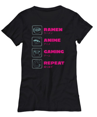Cute Funny Ramen Anime Gaming Repeat shirt - Women's Tee
