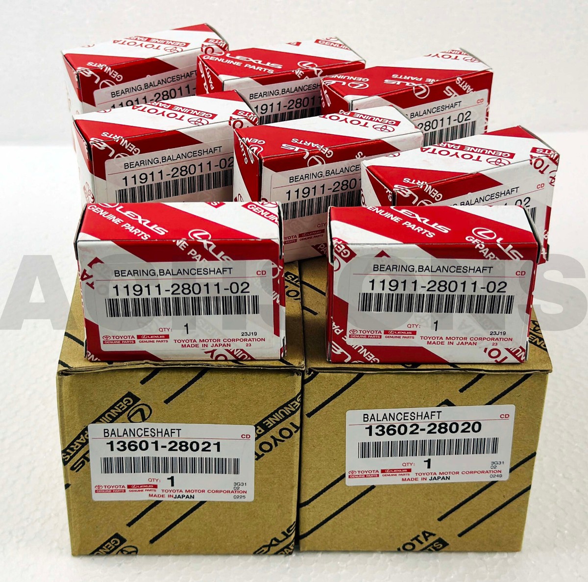 TOYOTA GENUINE BALANCE SHAFT SET W/BEARING SET (8 PCS) NO.1 TOYOTA GENUINE BALANCE SHAFT SET W/BEARING SET (8 PCS) NO.1