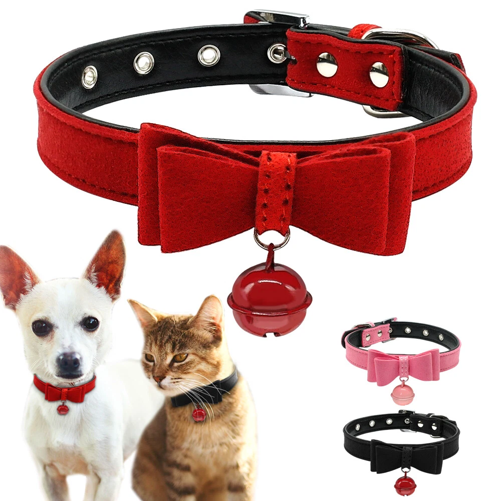 Bow tie cat collar with bell top