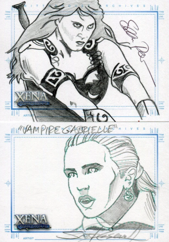 Xena Art & Images Complete Sketch Card Set 11 Different Cards - Image 2 of 3