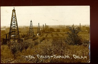 REAL PHOTO Oil Fields Sapulpa Oklahoma 1913
