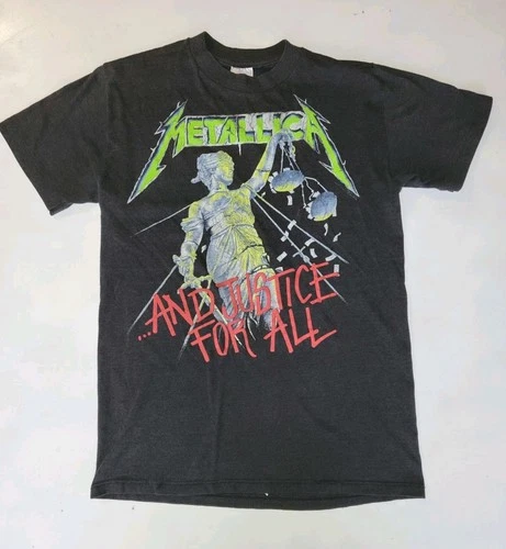 Metallica And Justice For All 2 Sided T Shirt VGC S 1980s vintage concert t-shirt, vintage, single stitch, B+ condition