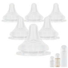 Newborn Flow Silicone Nipples for Pigeon Bottles, Size SS, 6 Count