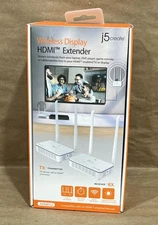 j5create JVAW52 Wireless Display HDMI Extender - White Open Box