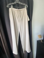VUORI Women  s Halo Essential Wide Leg Soft Pant- Ecru Heather Size Large NWT