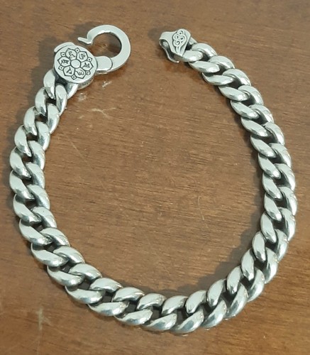 Bracciale argento 925 uomo cm 21 9 mm diametro Bracelet Sterling Man $ - Foto 7 di 7