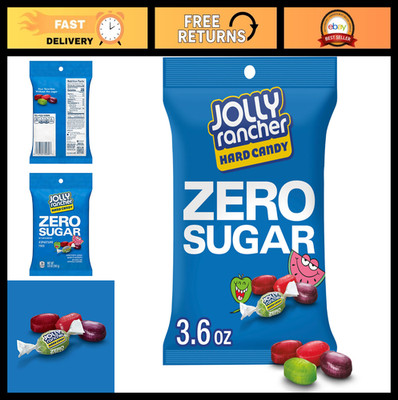 Zero Sugar Assorted Fruit Hard Candy Bags - 3.6 oz, 12 Count, Low-Calorie Treats