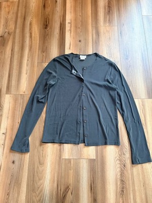 Willi Smith Collection Cardigan Button Up Shirt Nylon Stretch Women s Large Gray