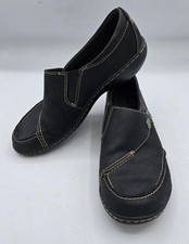 Clark  s Ashland Lane Black Leather Slip On Loafers Size 7