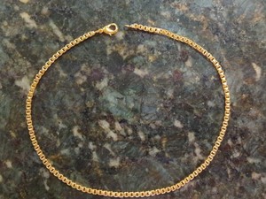 Authentic 18K Heavy Gold Plated Box Chain Necklace 16",  2.5mm, Lobster Claw Clasp, Unisex