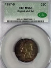 1957-D Washington Quarter 25C CAC Certified MS65