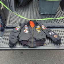 Air Force  Vintage NY/TX -1 flight / Flying USAF bomber jacket With Patches XL