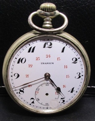 Alte mechanische Taschenuhr URANIUM 50mm Old Pocket Watch Unruh OK*