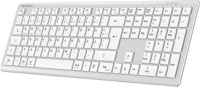 Bluetooth Tastatur kabellos, wiederaufladbar, ultraflach, Multi-Device, QWERTZ,