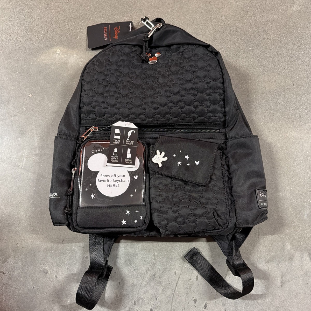 Disney Mickey Mouse Quilted Backpack BoxLunch Exclusive Tech Sleeve Bottle Pocke Disney Mickey Mouse Quilted Multi Pocket Backpack BoxLunch  main image 3