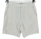 Shorts Chino Décontractés Rayés Blanc En Lin Pour Hommes Taille W30