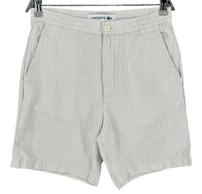 Shorts Chino Décontractés Rayés Blanc En Lin Pour Hommes Taille W30 - Photo 1/4