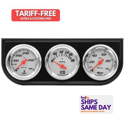 Equus E5100, Kit 1-1/2 Dia Triple Gauge Set W/Black Panel Performance Parts