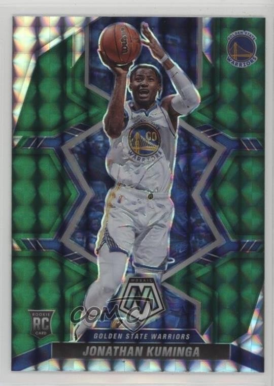 2021-22 Panini Mosaic Rookies Green Mosaic Prizm Jonathan Kuminga #205 1i5t