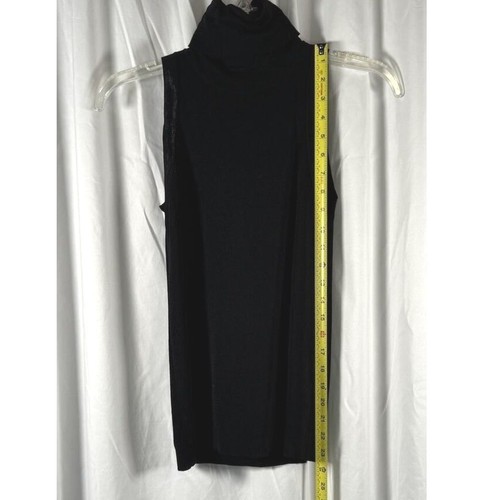 Zara Sleeveless Turtleneck Knit Top Ribbed Turtle Neck Black S Academia 86-15 - Picture 8 of 14