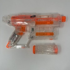 Nerf Modulus Ghost Ops Shadow ICS-6 Clear Dart Blaster with Barrel Tested Works