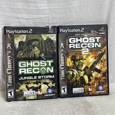 Tom Clancy’s Ghost Recon 1 & 2 PlayStation 2 PS2 Cases Manuals Jungle Storm Lot