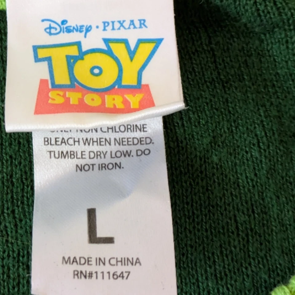 Disney Pixar Pizza Planet Suéter Aliens Verde Adulto Grande Cohetes Navidad Foto 2 de 4