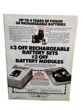 1984 GE Rechargeable Batteries Vintage Advertisement General Electric Print Ad