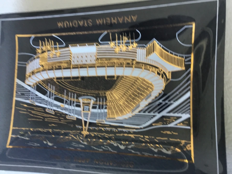 Cinzeiro de vidro vintage 1966 California Angels Anaheim Stadium dedicação - Imagem 4 de 4